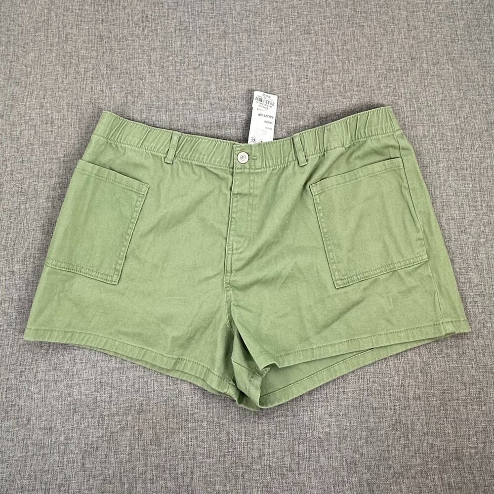 New! There abouts Girls Utility Shorts Green 3XL Plus Cotton Blend 39" Waist‎